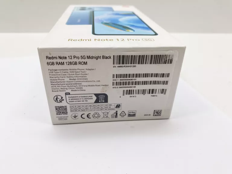 XIAOMI REDMI NOTE 12 PRO 5G MIDNIGHT BLACK FABRYCZNIE ZAMKNIĘTY ORANGE