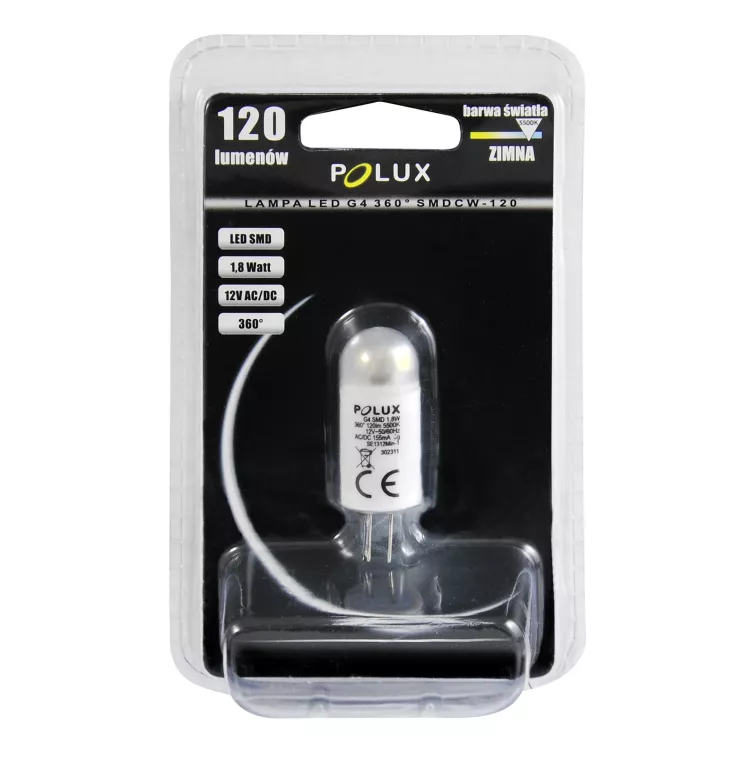 ŻARÓWKA LED JC G4 120 LM, 1.8 W, 6400K POLUX