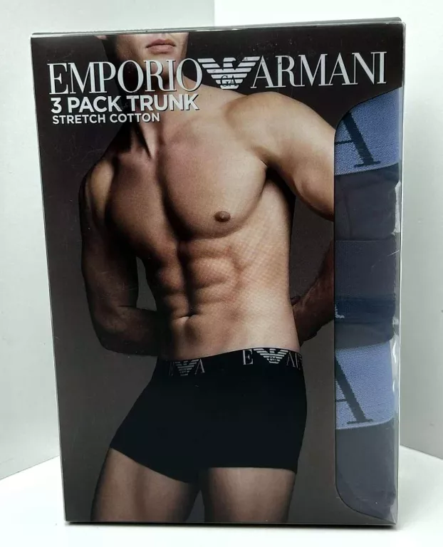 BOKSERKI EMPORIO ARMANI 3-PACK NIEBIESKIE ROZMIAR S