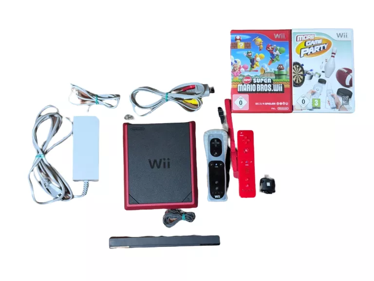 KONSOLA NINTENDO WII MINI + AKCESORIA + 2 X GRA + ZASILACZ