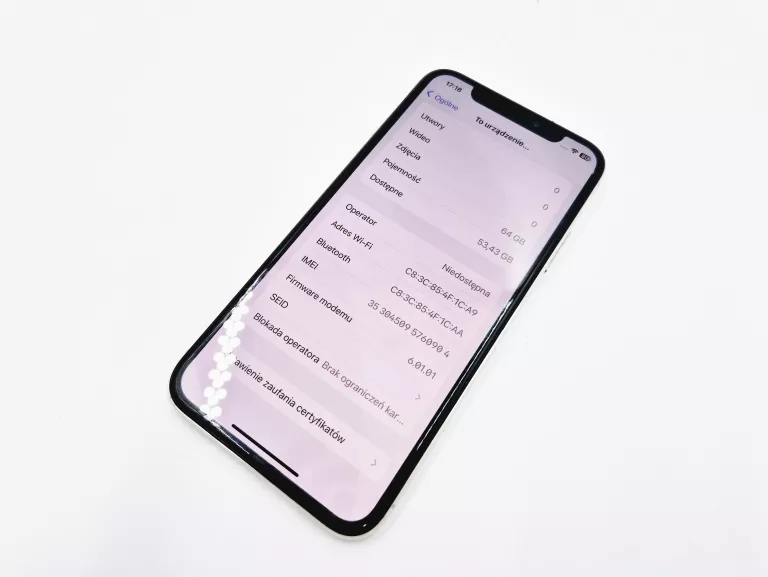 SMARTFON APPLE IPHONE X 3 GB / 64 GB SREBRNY