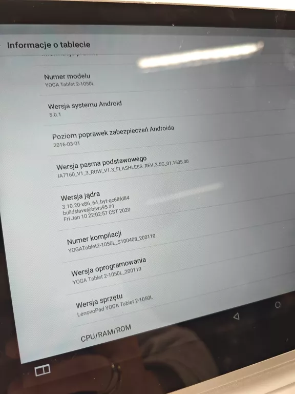 TABLET LENOVO YOGA 2-1050L