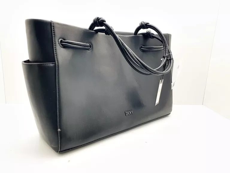 TOREBKA DKNY KIERA DRAWSTRING CZARNA ZE SKÓRY EKOLOGICZNEJ DUŻA