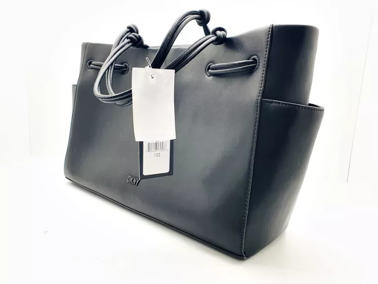 TOREBKA DKNY KIERA DRAWSTRING CZARNA ZE SKÓRY EKOLOGICZNEJ DUŻA