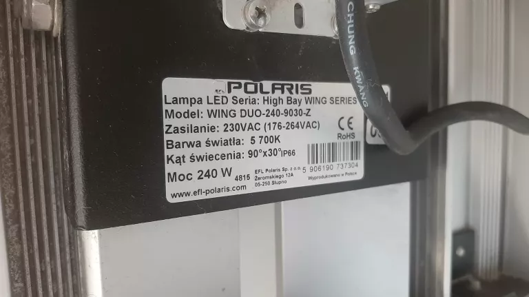 LAMPA - NAŚWIETLACZ LED POLARIS WING SERIES Z ZASILACZEM HLG 240H 42A