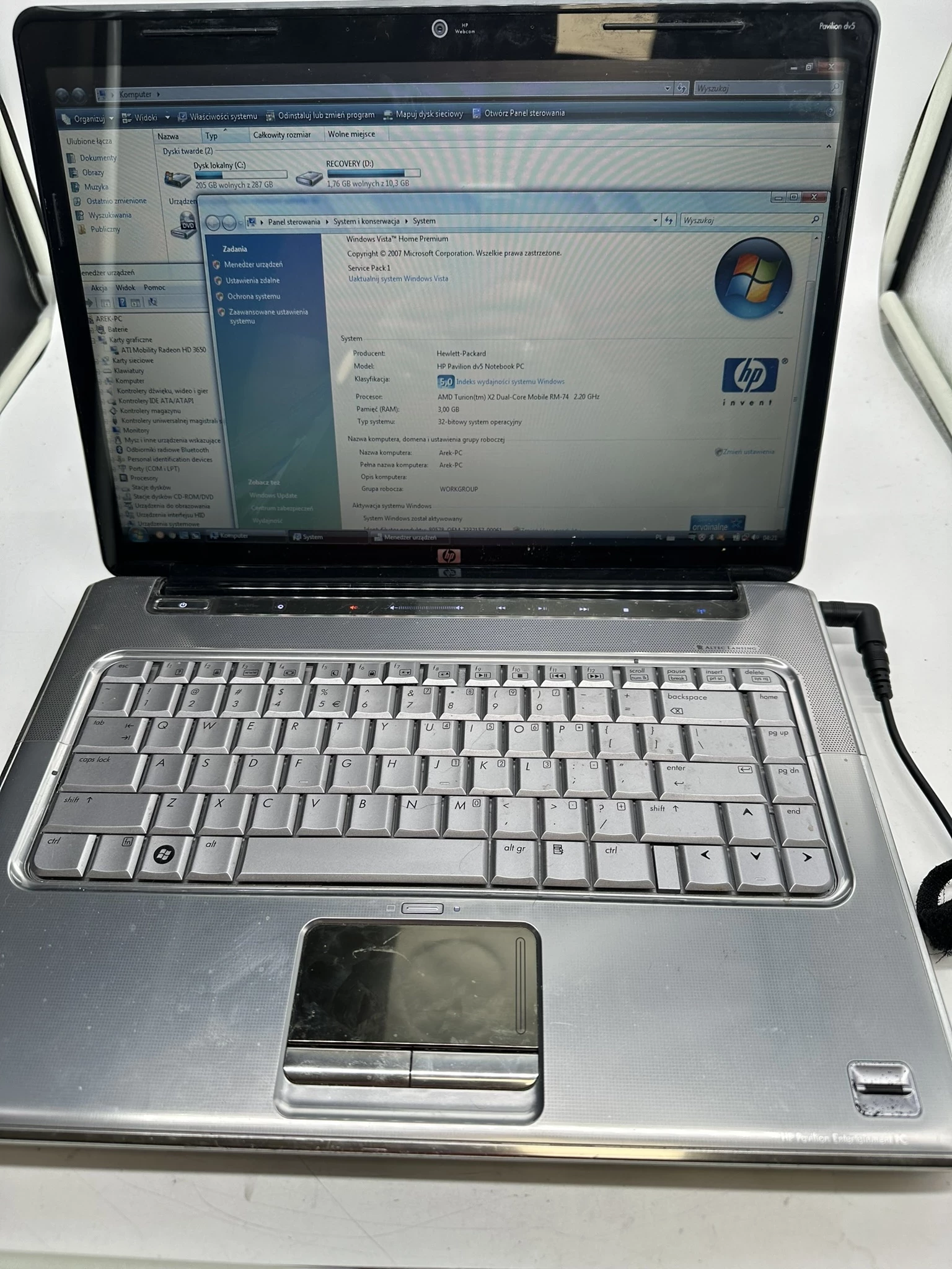 laptop-hp-pavilion-dv5-3gb-ram-320gb-hdd-amg-22gh154-readeon-hd3650-win-glowna-9-walbrzych-sj