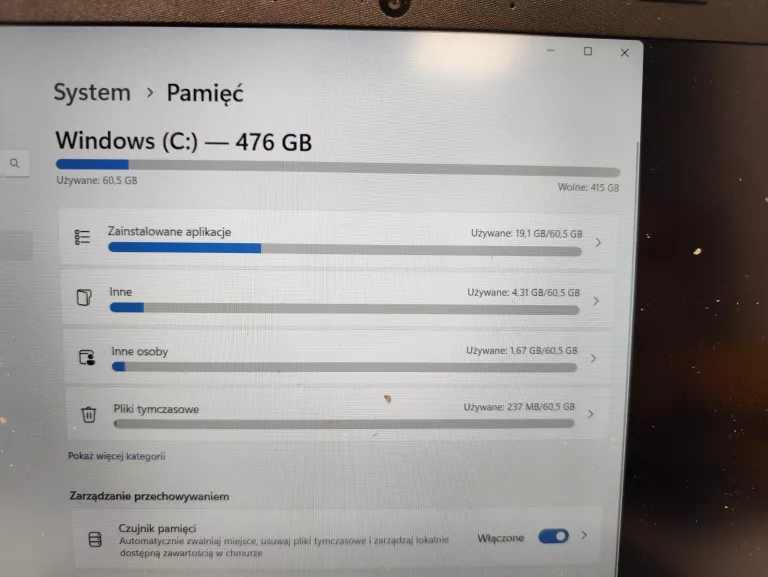 LAPTOP  HP 15S-EQ2XXX AMD RYZEN 3 8/500GB+ ZASILACZ