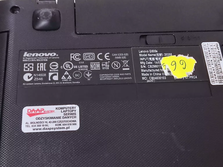LAPTOP LENOVO G505 S 8 GB RAM 223GB AMD A8-4500M + ZAS ( PATRZ OPIS )