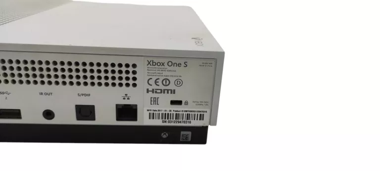 KONSOLA XBOX ONE S 500GB MODEL 1681 + PAD + ZASILACZ