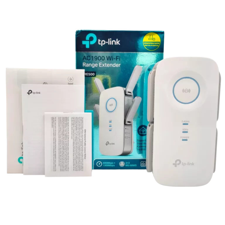 TP-LINK RE500 LAN PLUG REPEATER DWUPASMOWY WZMACNIACZ SIECI WI-FI AC1900