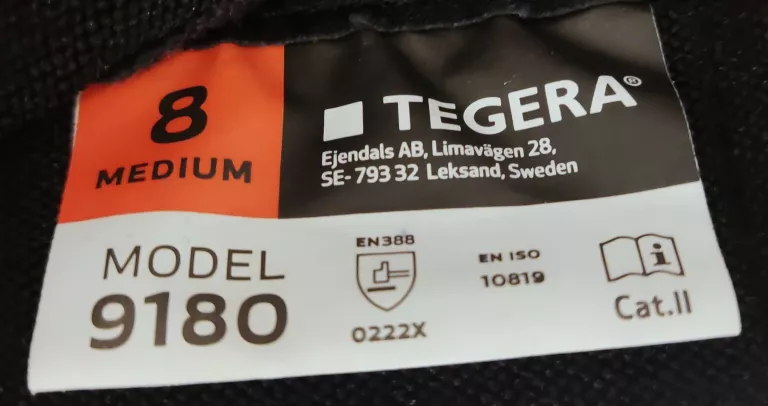 TEGERA 9180 RĘKAWICE ANTYWIBRACYJNE ROBOCZE R.8 I 9 (NIEKOMPLETNE)