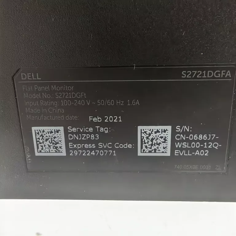 MONITOR DELL S2721DGFA