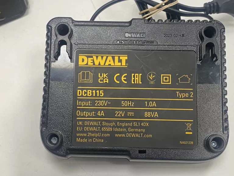 SZLIFIERKA KĄTOWA DEWALT DCG405 + ŁAD+2 BAT