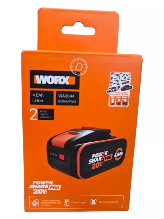 AKUMULATOR BATERIA WORX WA3644 4.0AH LI-ON 20V