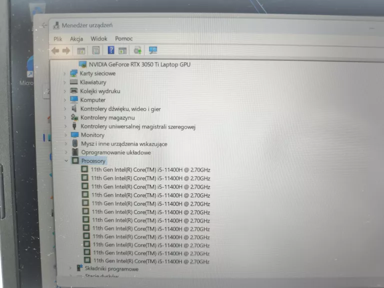 LAPTOP ACER NITRO 5 I5-11400H/16GB/512 RTX3050TI W11 IDEAŁ