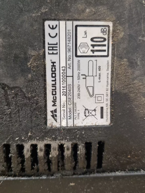 PIŁA ELEKTRYCZNA MCCULLOCH CSE 2040 S