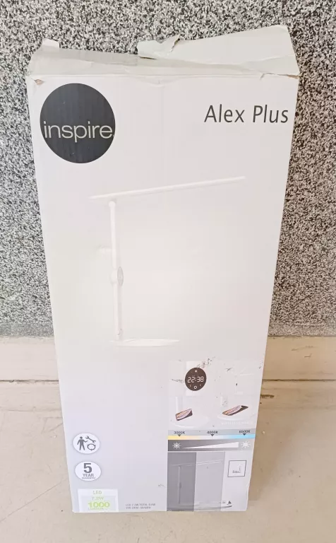 LAMPKA BIURKOWA ALEX PLUS BIAŁA 1000 LM LED INSPIRE