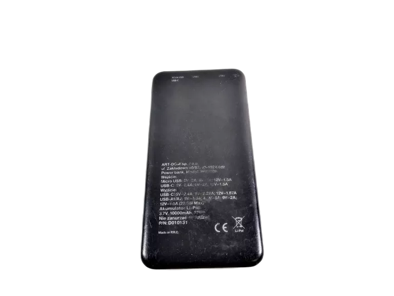 POWERBANK XLINE XPB120K 10000 MAH 22.5W CZARNY 3 WEJŚCIA FAST CHARGE
