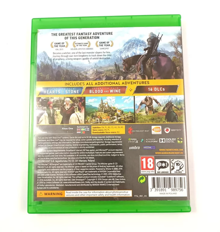 GRA XBOX ONE THE WITCHER WILD HUNT III