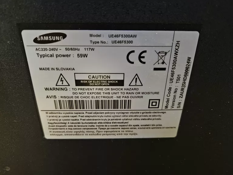 TELEWIZOR SAMSUNG UE46F5300 46" FULL HD LED SMART TV 100HZ + PILOT
