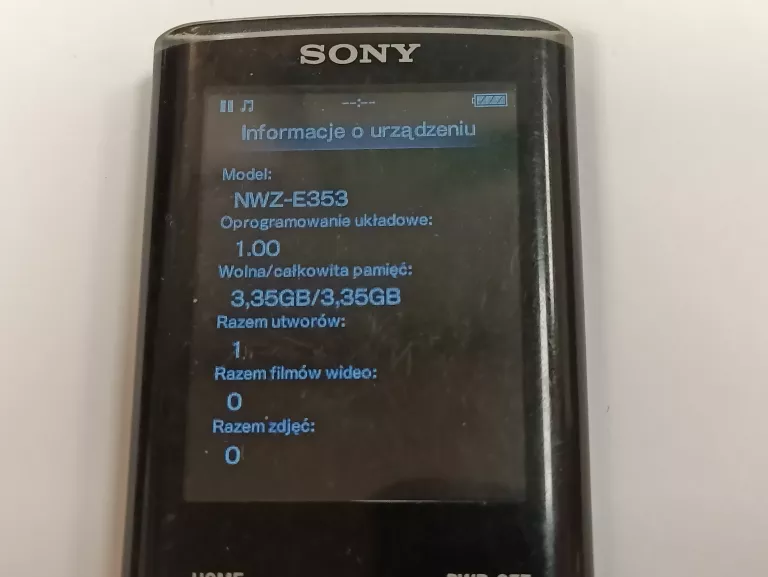 ODTWARZACZ MP3 SONY NWZ-E353  4GB + ŁADOWARKA