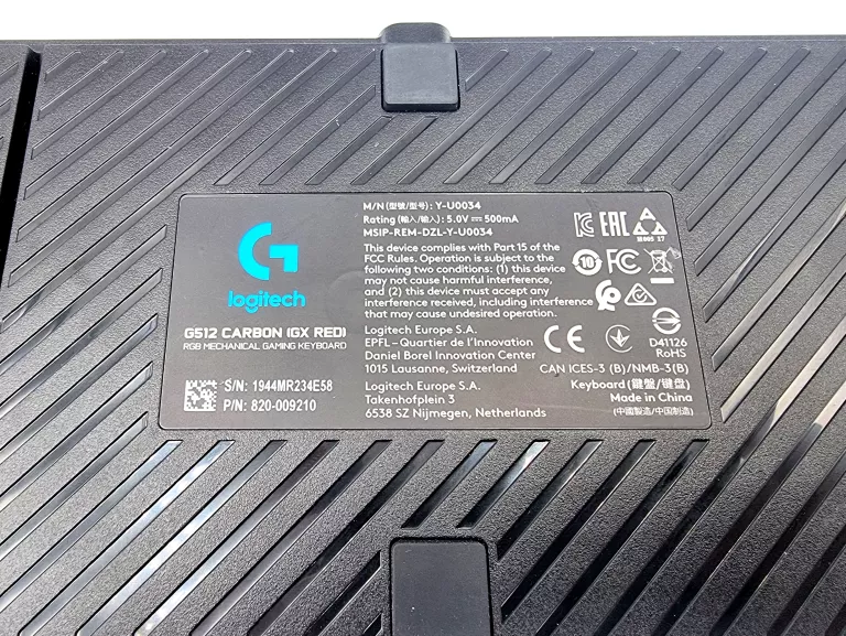 KLAWIATURA MECHANICZNA LOGITECH G512 CARBON GX RED RGB GAMING