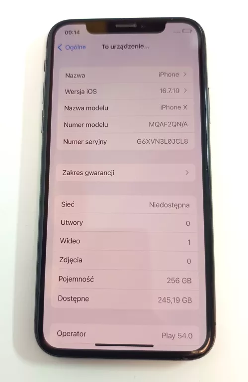 TELEFON APPLE IPHONE X 256GB