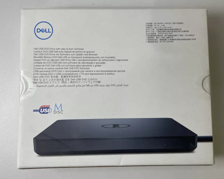 NAPĘD ZEWNĘTRZNY DELL DW316 DVD RW BLACK SLIM USB