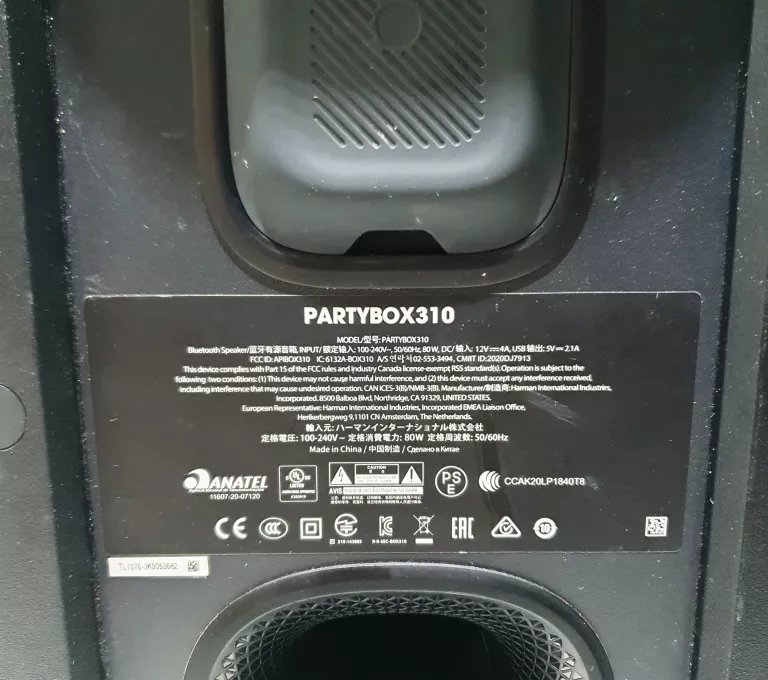 GŁOŚNIK BLUETOOTH JBL PARTYBOX 310