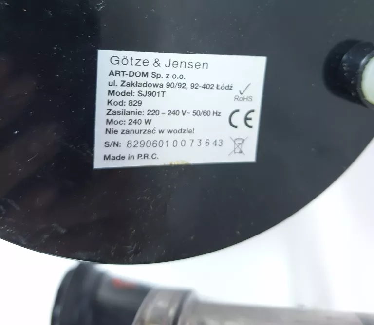 WYCISKARKA WOLNOOBROTOWA GOTZE&JENSEN SJ901T