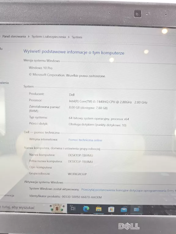 LAPTOP DELL LATITUDE 5480 (P72G) KOMPLET W TORBIE