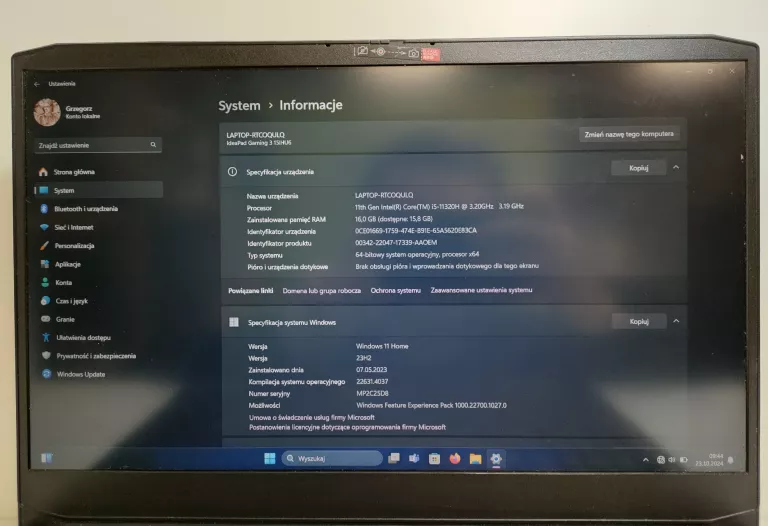 LAPTOP LENOVO IDEAPAD 3-15IHU6 15,6 " INTEL CORE I5 16 GB / 512 WIN 11HOME