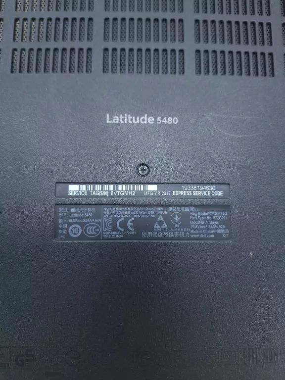 LAPTOP DELL LATITUDE 5480 (P72G) KOMPLET W TORBIE