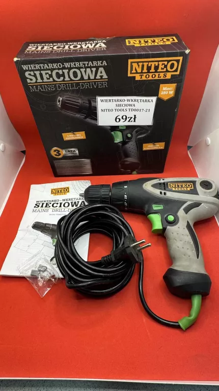 WIERTARKO-WKRĘTARKA SIECIOWA NITEO TOOLS TD0017-21 KOMPLET
