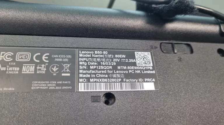LAPTOP LENOVO B50-80 +  ZASILACZ