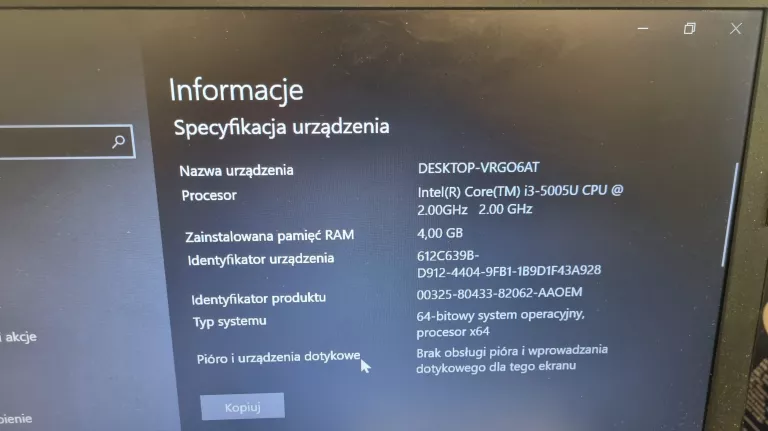 LAPTOP LENOVO B50-80 +  ZASILACZ