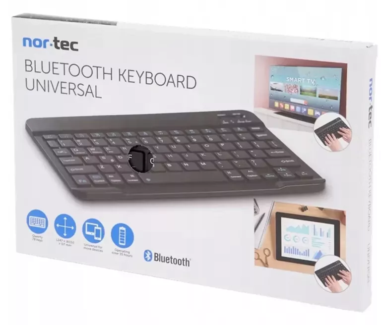 MINI KLAWIATURA NOR-TEC UNIWERSALNA BEZPRZEWODOWA BLUETOOTH CZARNA