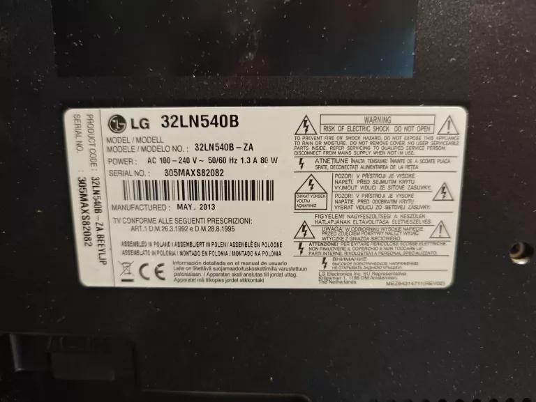 TELEWIZOR LG 32LN540B CZARNY