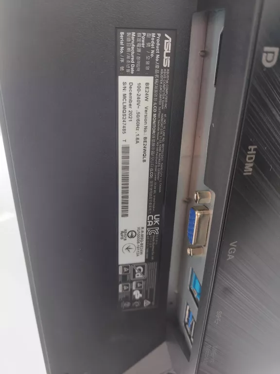 MONITOR ASUS BE24W NO KOMPLET