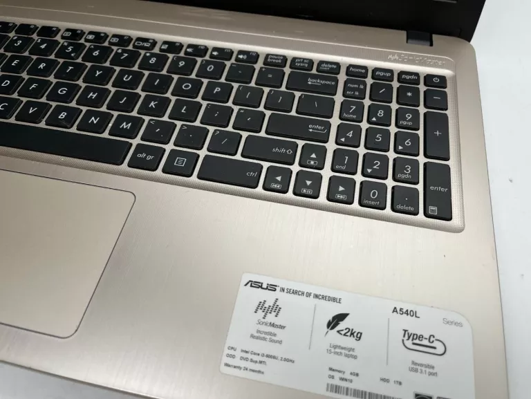 ASUS A540L 1TB HDD 4GB RAM I3-5005U NVIDIA 920M DZIAŁA TYLKO NA ZASILACZU