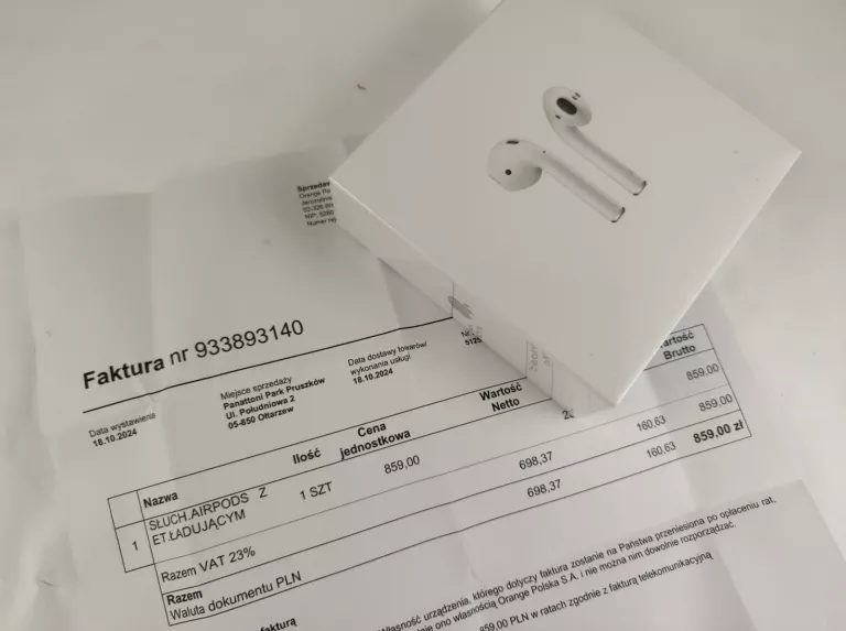 SŁUCHAWKI APPLE AIRPODS 2GEN GWARANCJA PLOMBY!