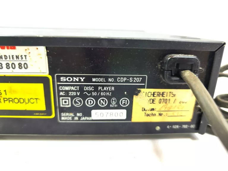 ODTWARZACZ CD SONY CDP-S207