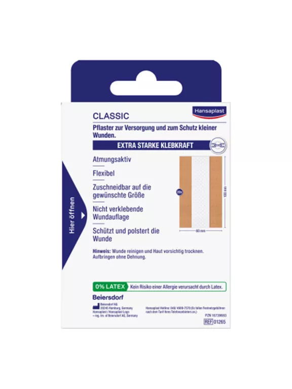 PLASTER OPATRUNKOWY DO CIĘCIA HANSAPLAST CLASSIC 2 M X 6 CM