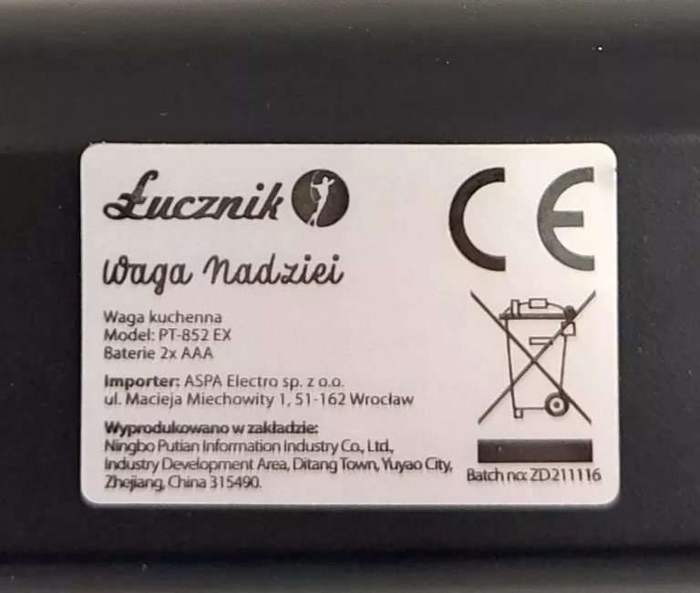 KUCHENNA WAGA 'NADZIEI' ŁUCZNIK PT-852 EX