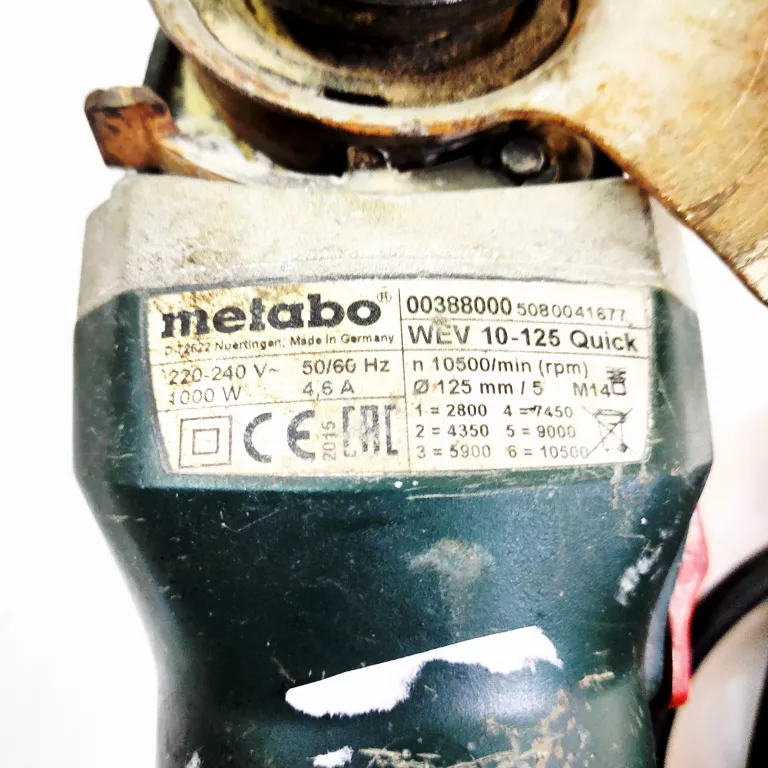 SZLIFIERKA KĄTOWA METABO WEV 10-125 QUICK