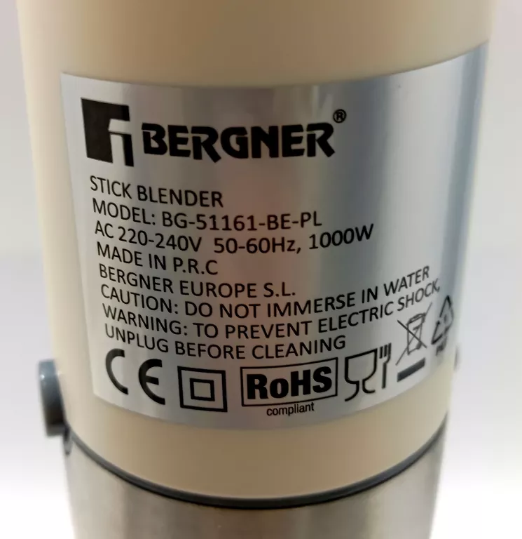 BERGNER RETRO BLENDER RĘCZNY 1000 W JAK NOWY!