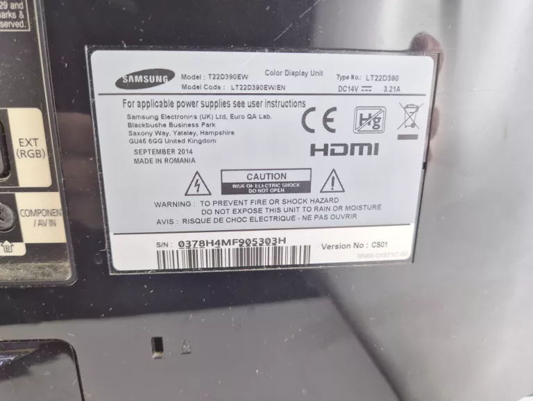 TELEWIZOR/MONITOR SAMSUNG T22D390EW + PILOT