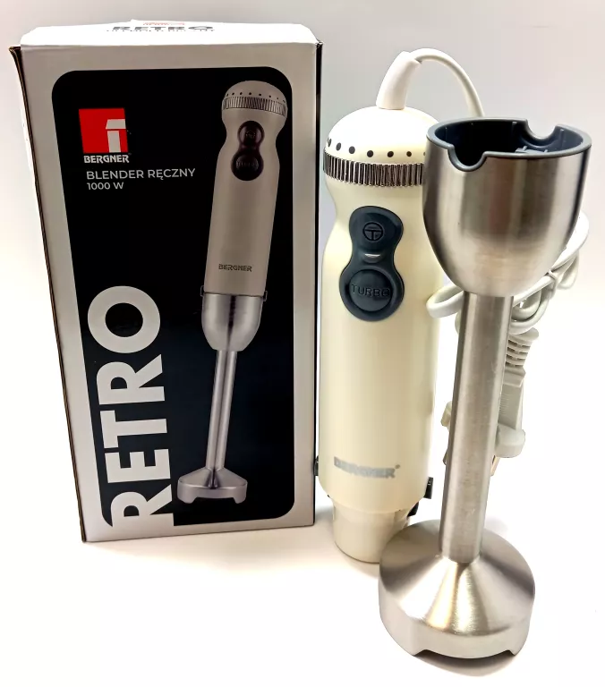 BERGNER RETRO BLENDER RĘCZNY 1000 W JAK NOWY!