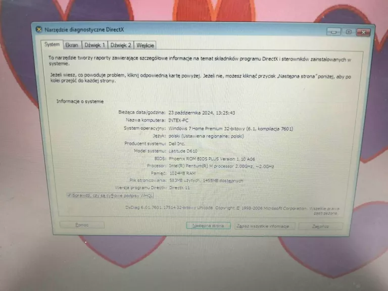 RETRO LAPTOP DELL U7670 1GB RAM 80 GB HDD WINDOWS 7 HOME + ZASILACZ