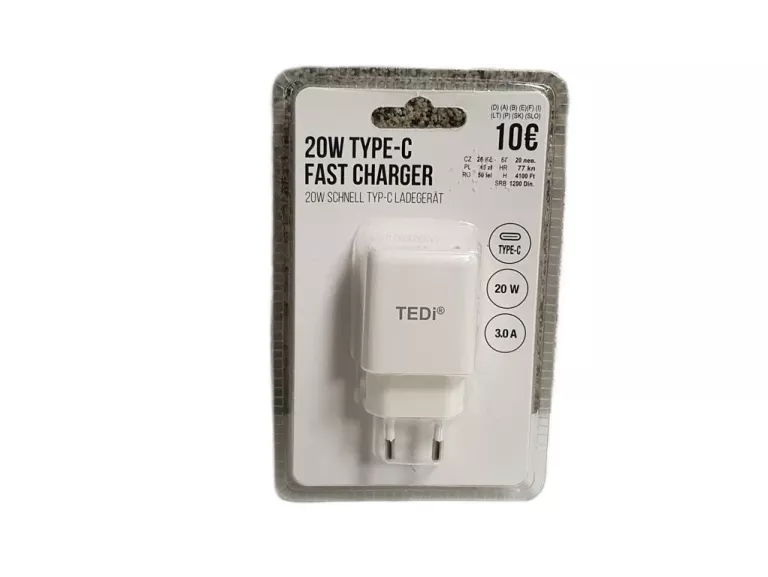 ŁADOWARKA TEDI 20W TYP USB C BIAŁA 3A